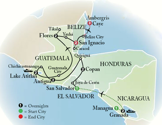 map of belize and guatemala