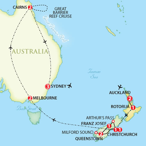 a map of australia and new zealand. Contrasts of Australia & New
