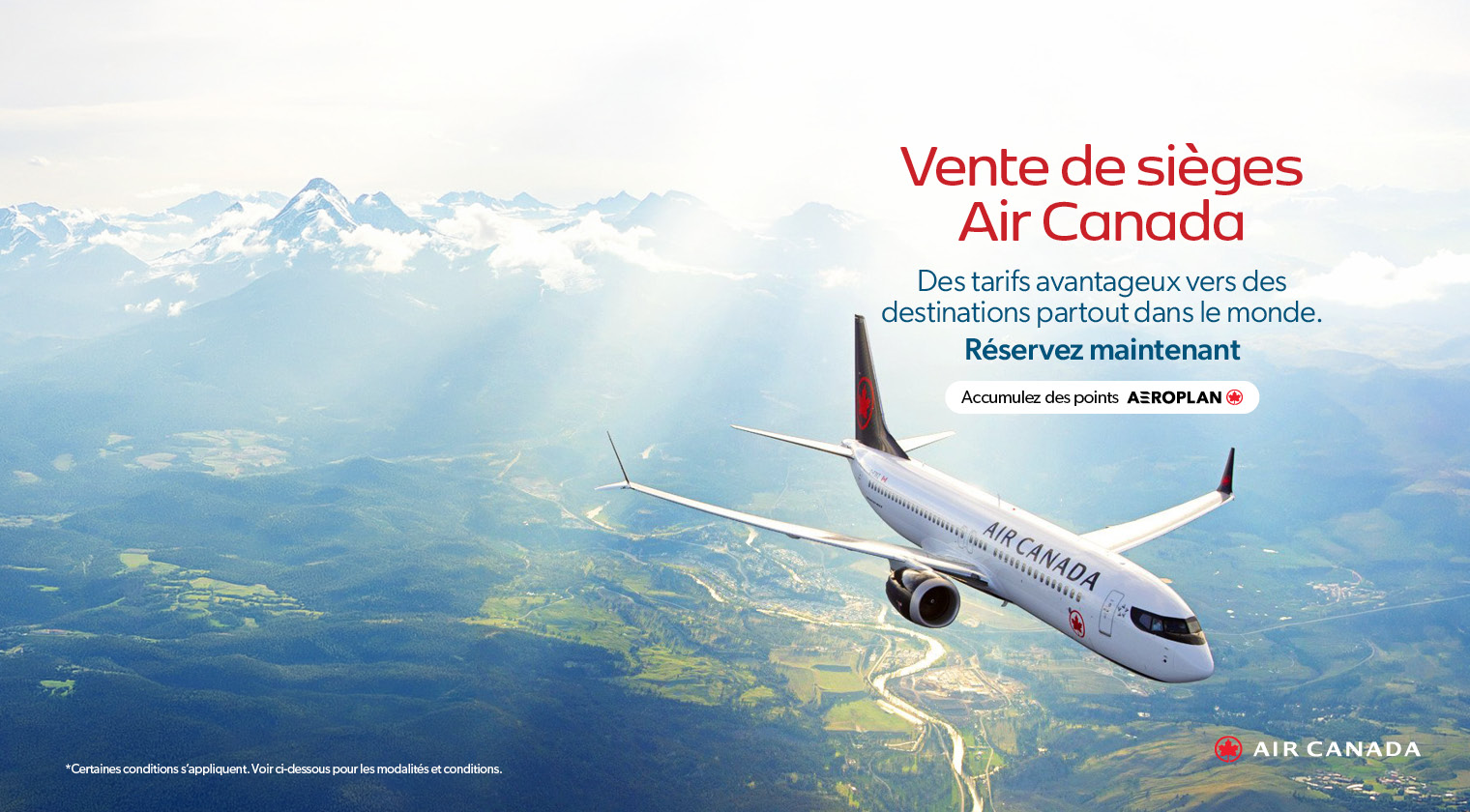 Aubaines incroyables sur les vols Air Canada